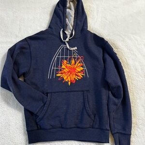 Navy Hoodie with Colorful Graphic